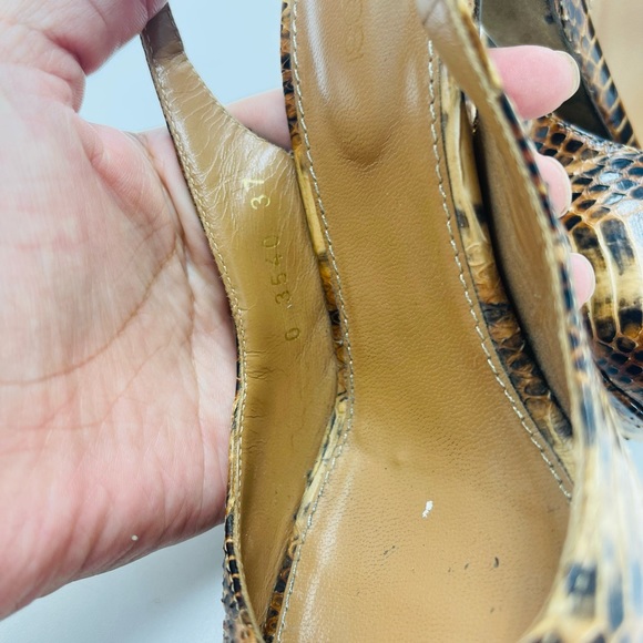 Multicolored Sergio Rossi snake skin Key Hole Open Toe Platform heels - Picture 8 of 10